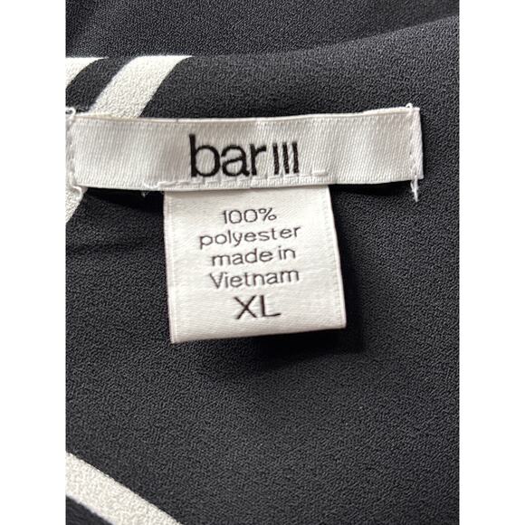 bar III Women's Grid One Shoulder Mini Dress Size XL Black Ruffle Whimsygoth - Picture 5 of 6